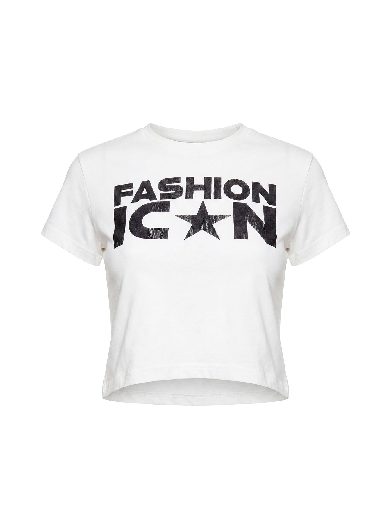 Fashion Icon Graphic Baby Tee White / Black
