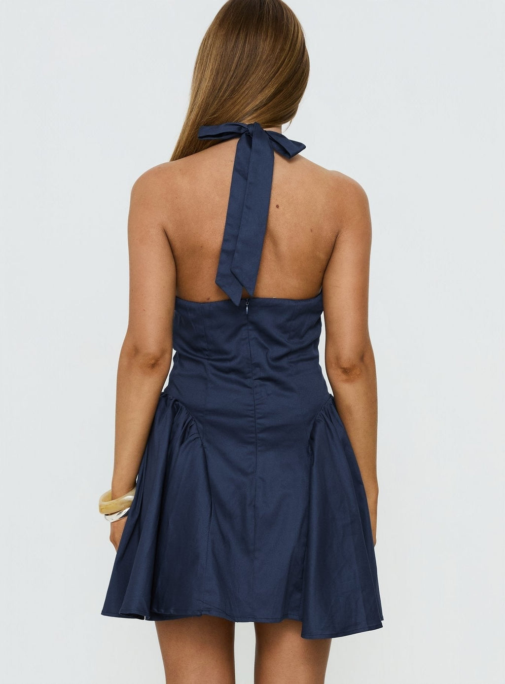 Karisse Halter Mini Dress Navy