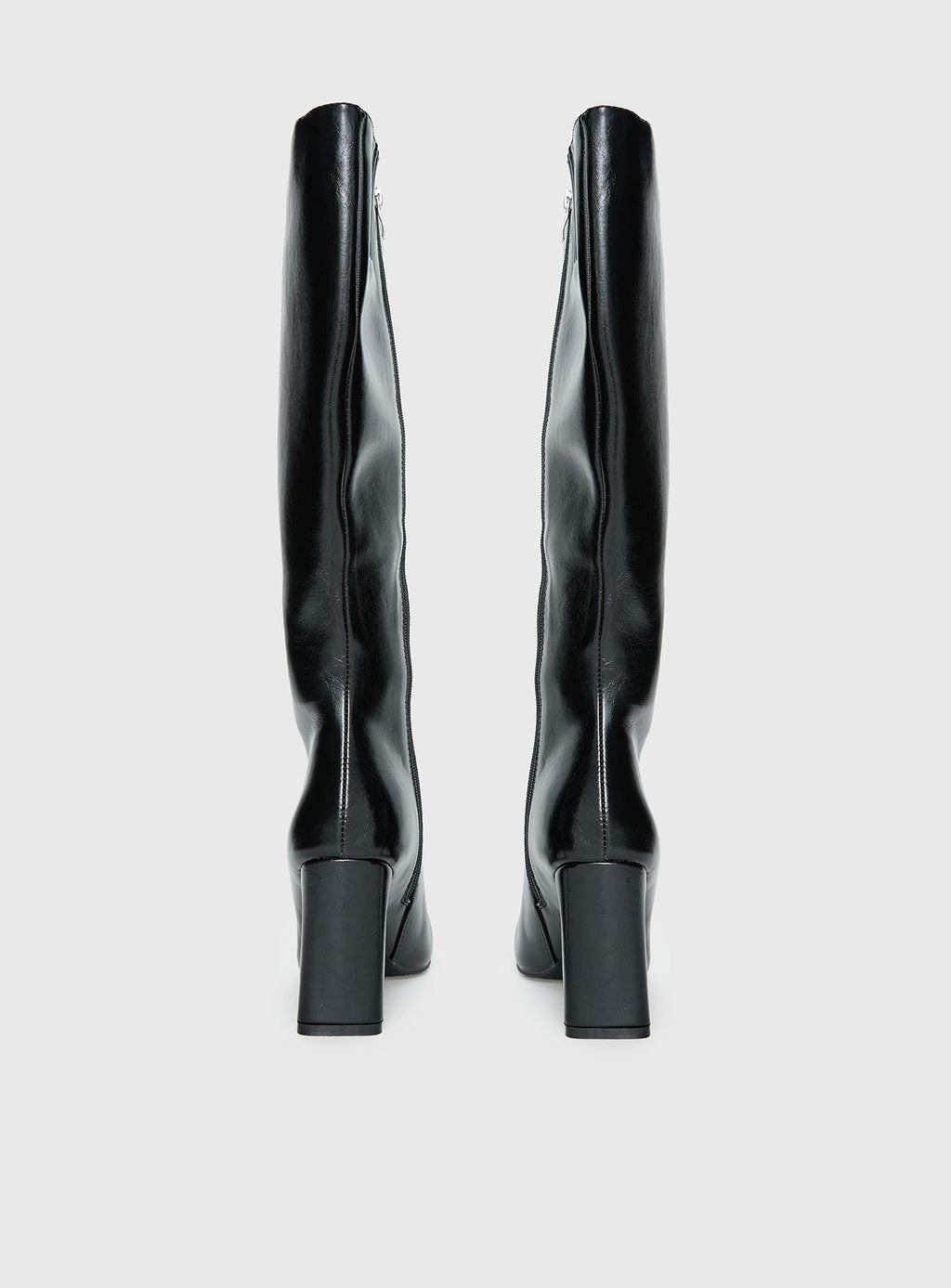 Sawyer Knee High Boots Black Crinkle