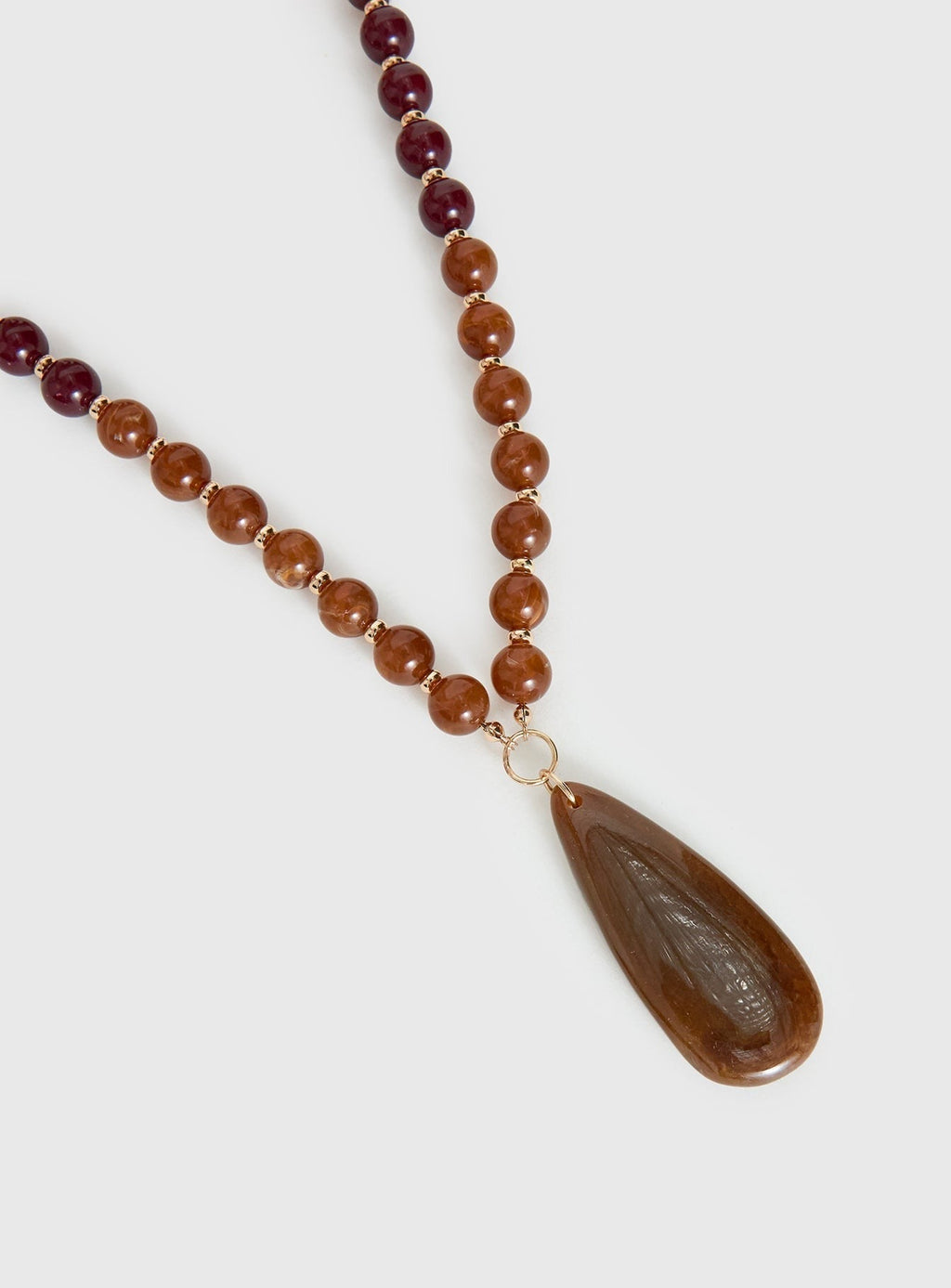 Sugar Storm Beaded Pendant Necklace Brown