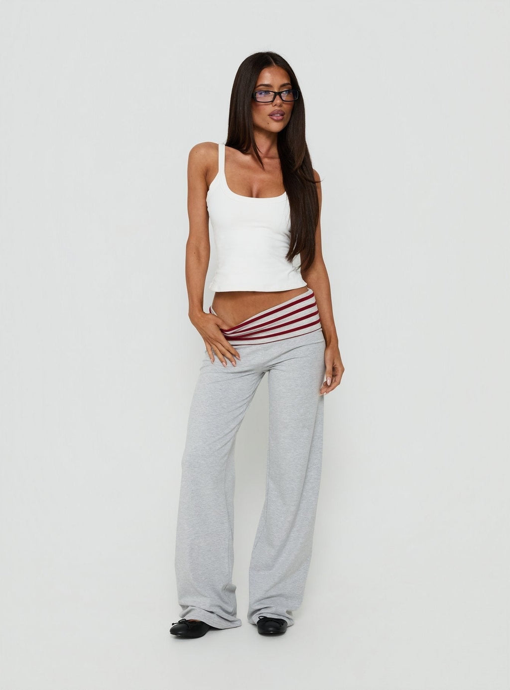 Jetset Pants Grey / Red Stripe