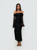 Perdita Long Sleeve Lace Maxi Dress Black