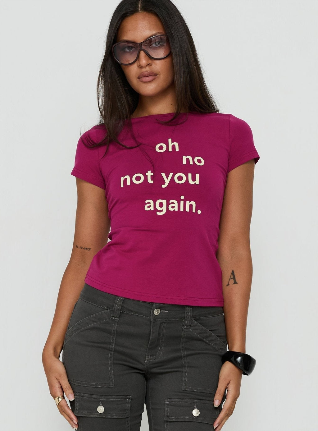 You Again Graphic Top Plum
