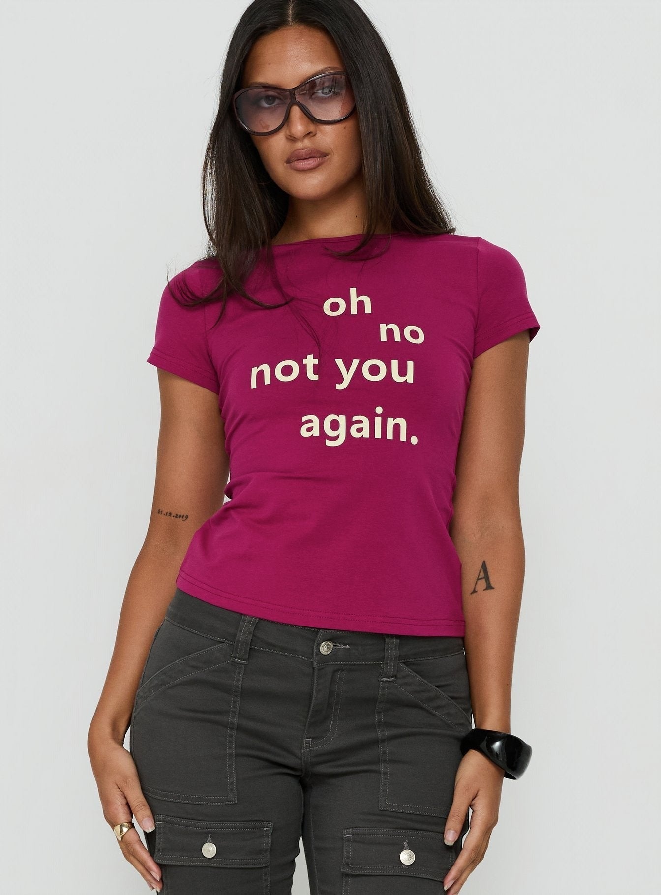You Again Graphic Top Plum