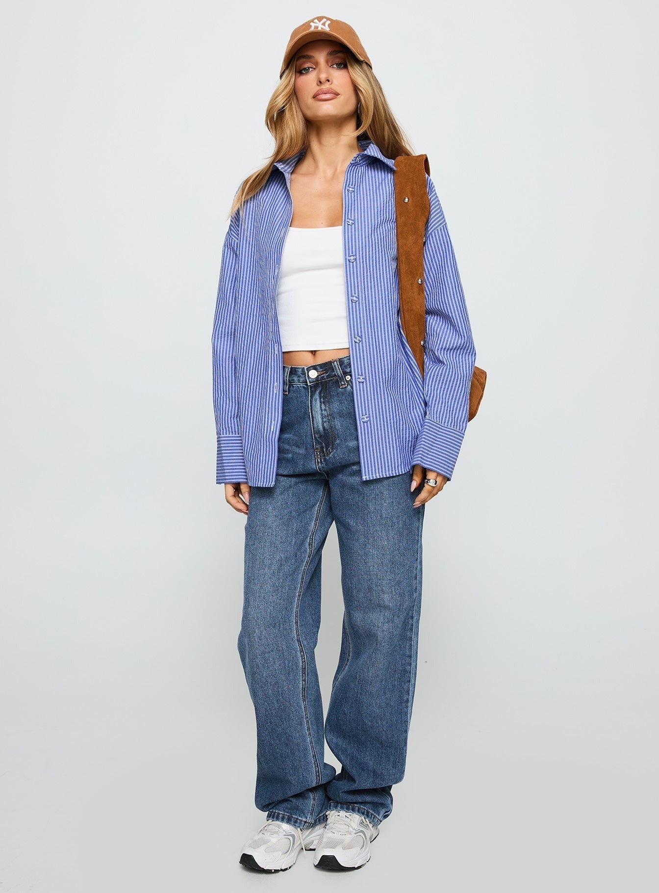 Mallin Shirt Mid Blue Stripe