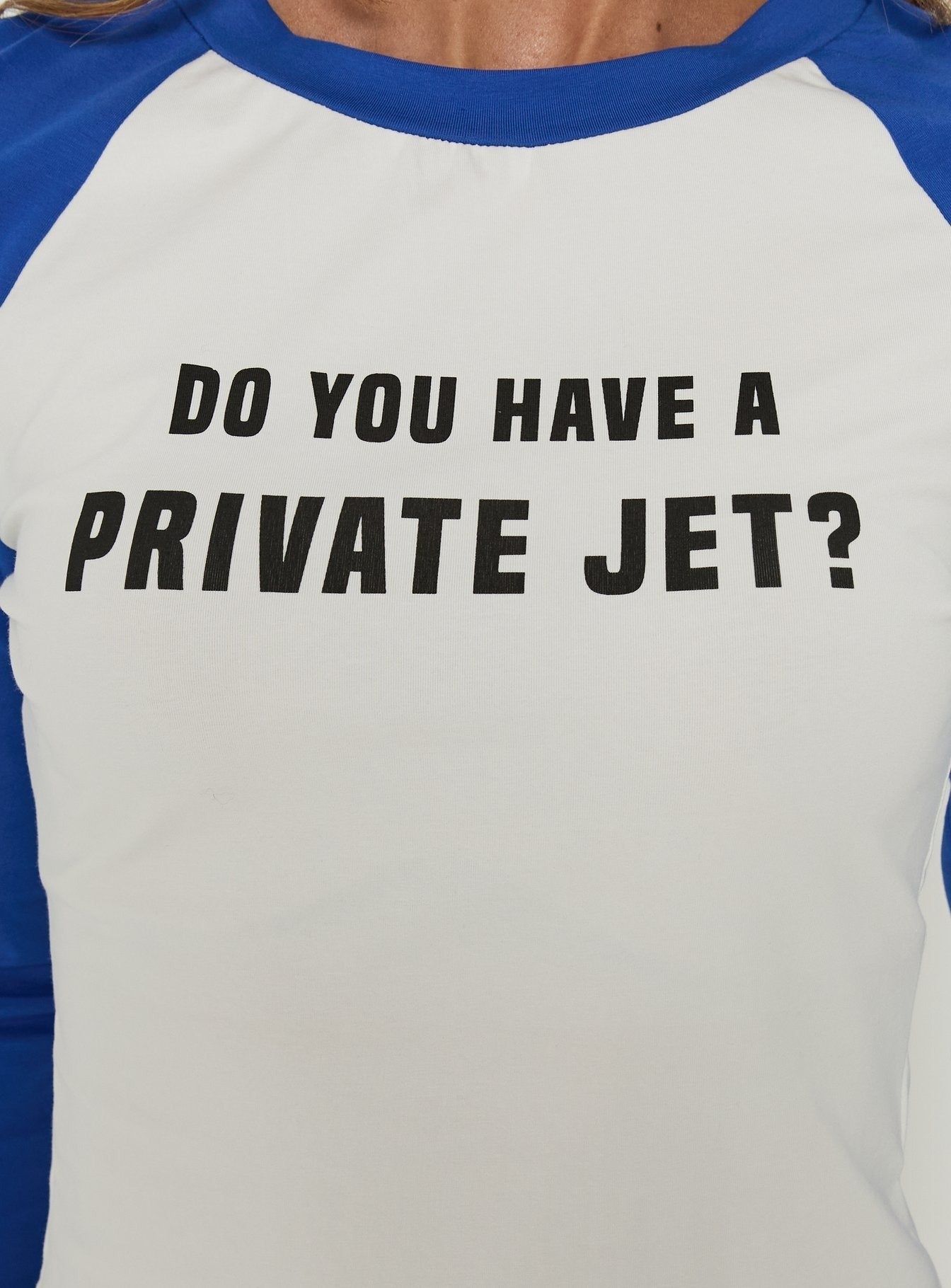 Jet Style Long Sleeve Graphic Raglan Top Blue / White