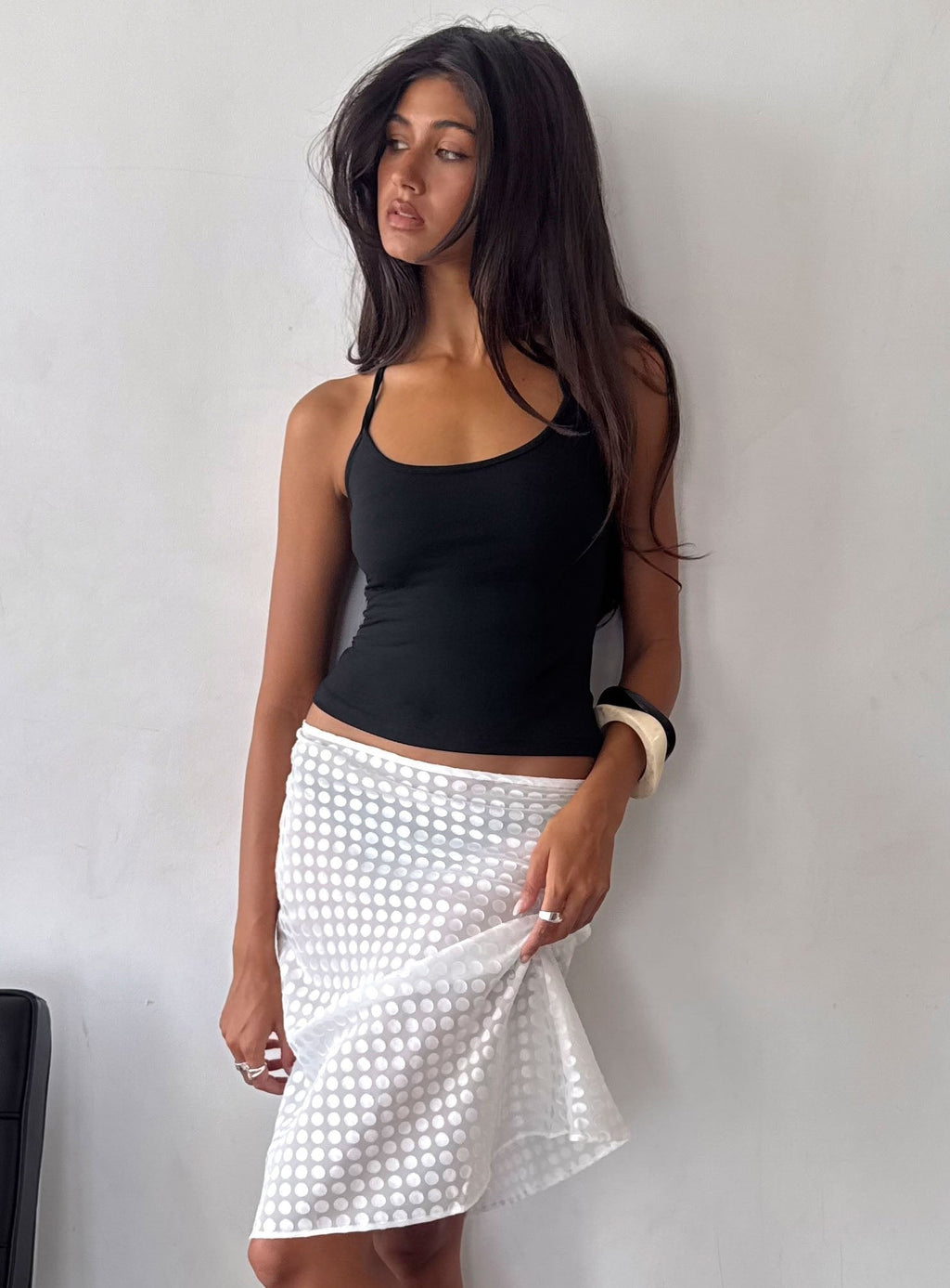 Daily Define Thin Strap Halter Tank Top Black