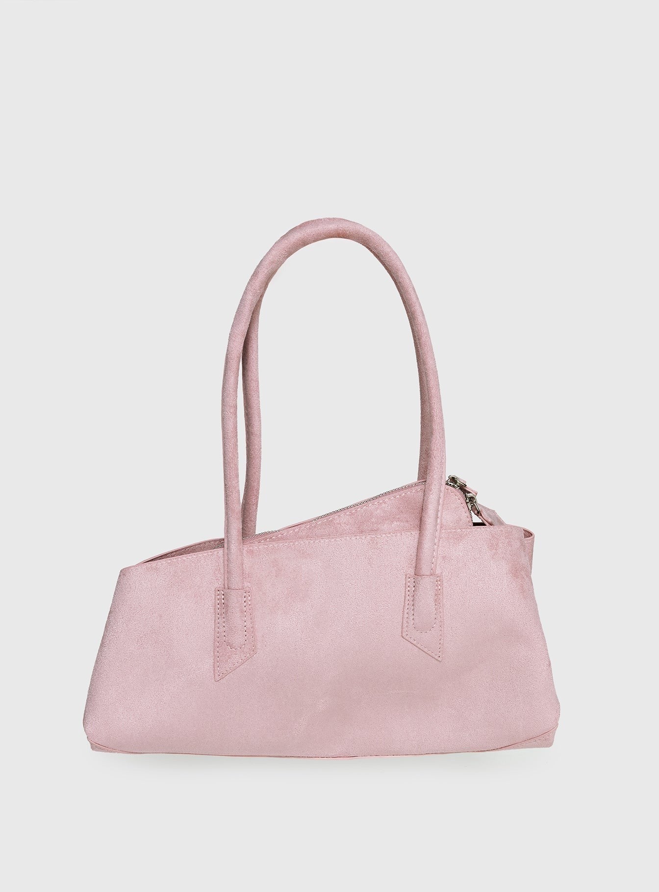 Hotshot Faux Suede Shoulder Bag Dusty Pink