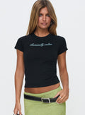 Chronically Online Graphic Top Black