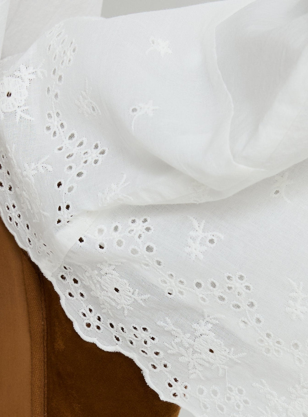 Kissed Chaos Broderie Anglais Tie Waist Pants White