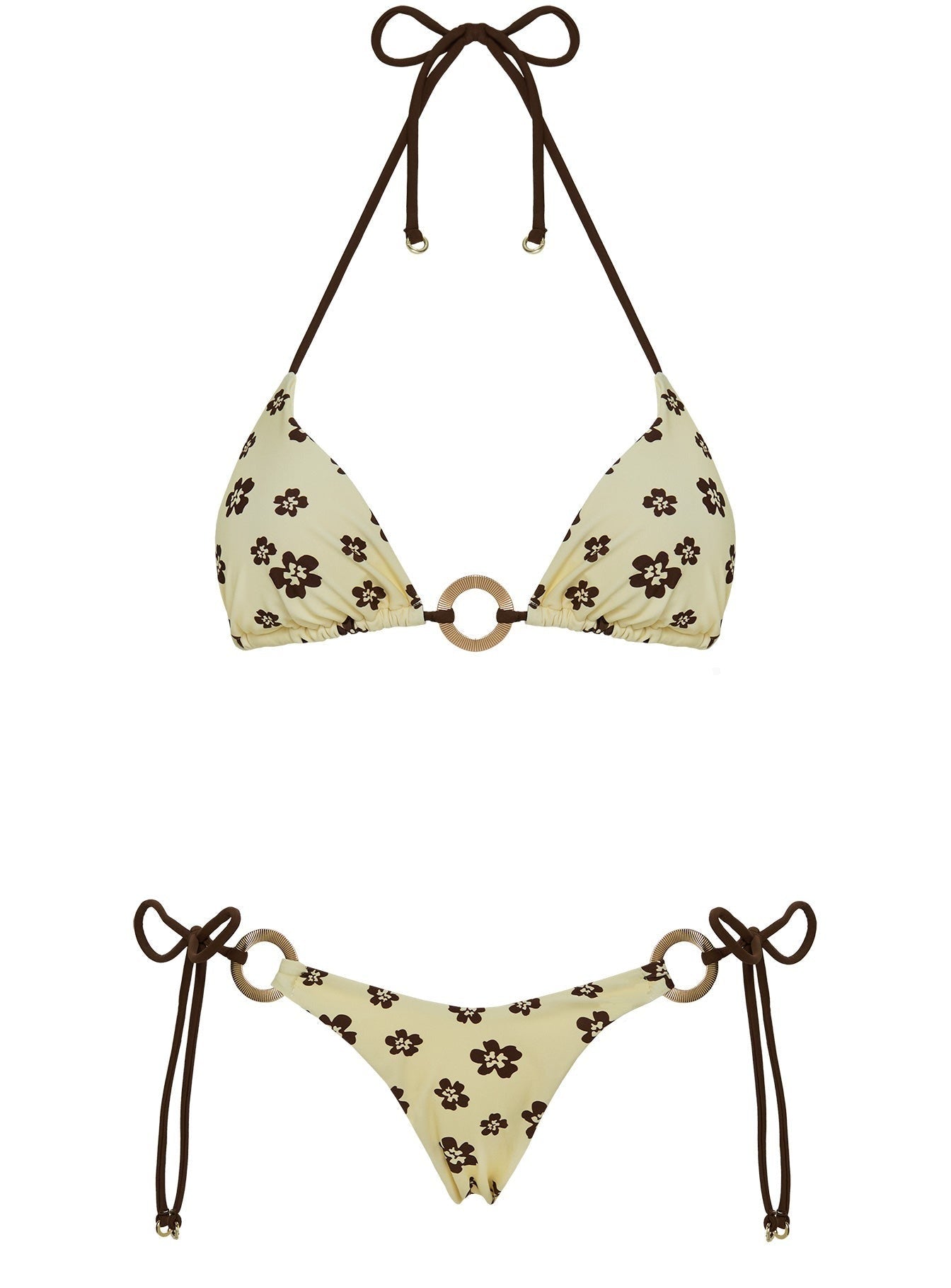 Sunburner Tie Side Bikini Bottoms Yellow / Brown