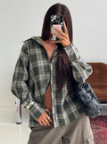 Fever Dreams Oversized Collared Shirt Check
