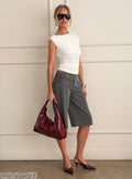 Rakelle 3/4 Tailored Shorts Dark Grey