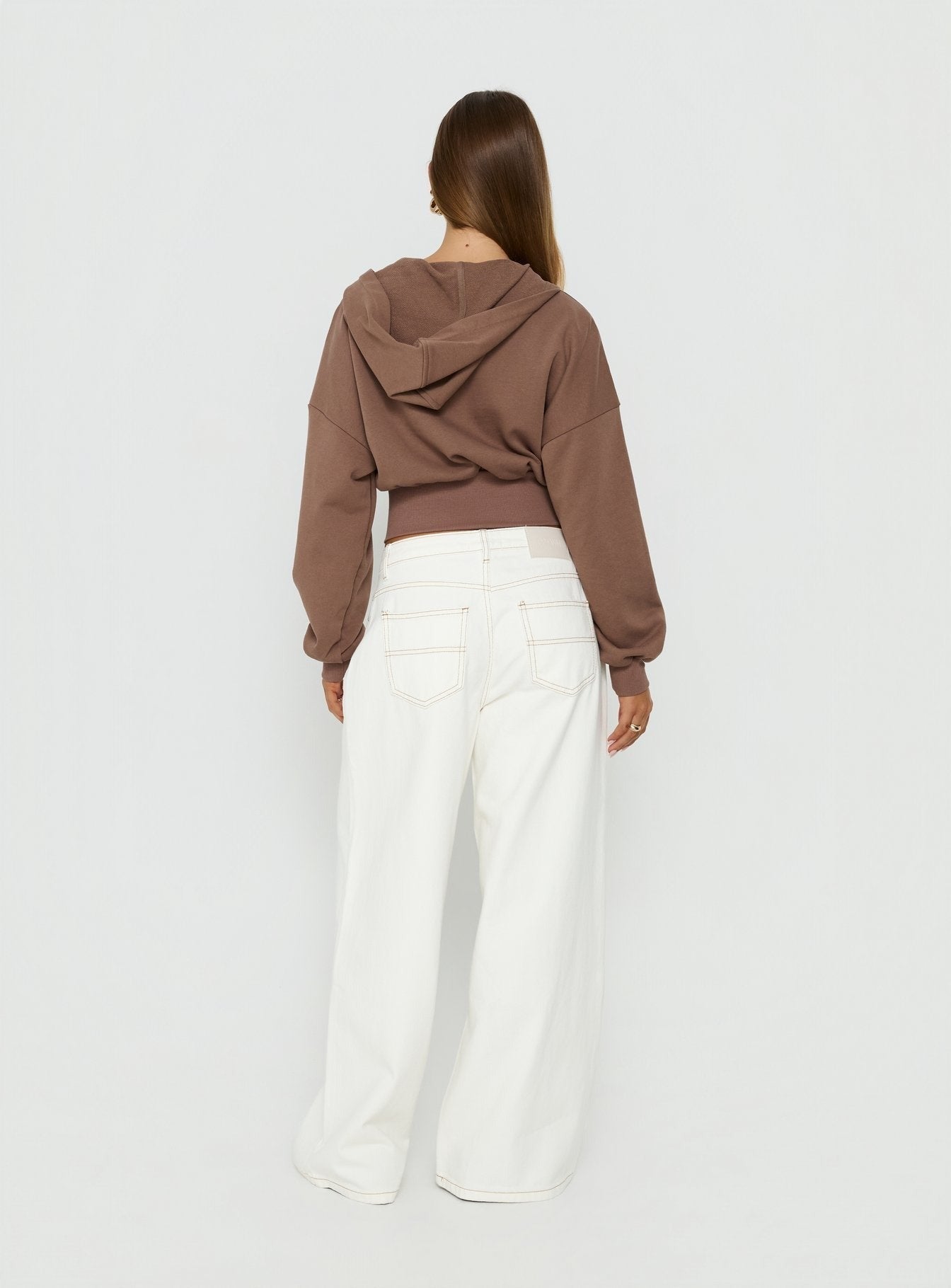 Naylor Mid Rise Wide Leg Jeans Cream Tall