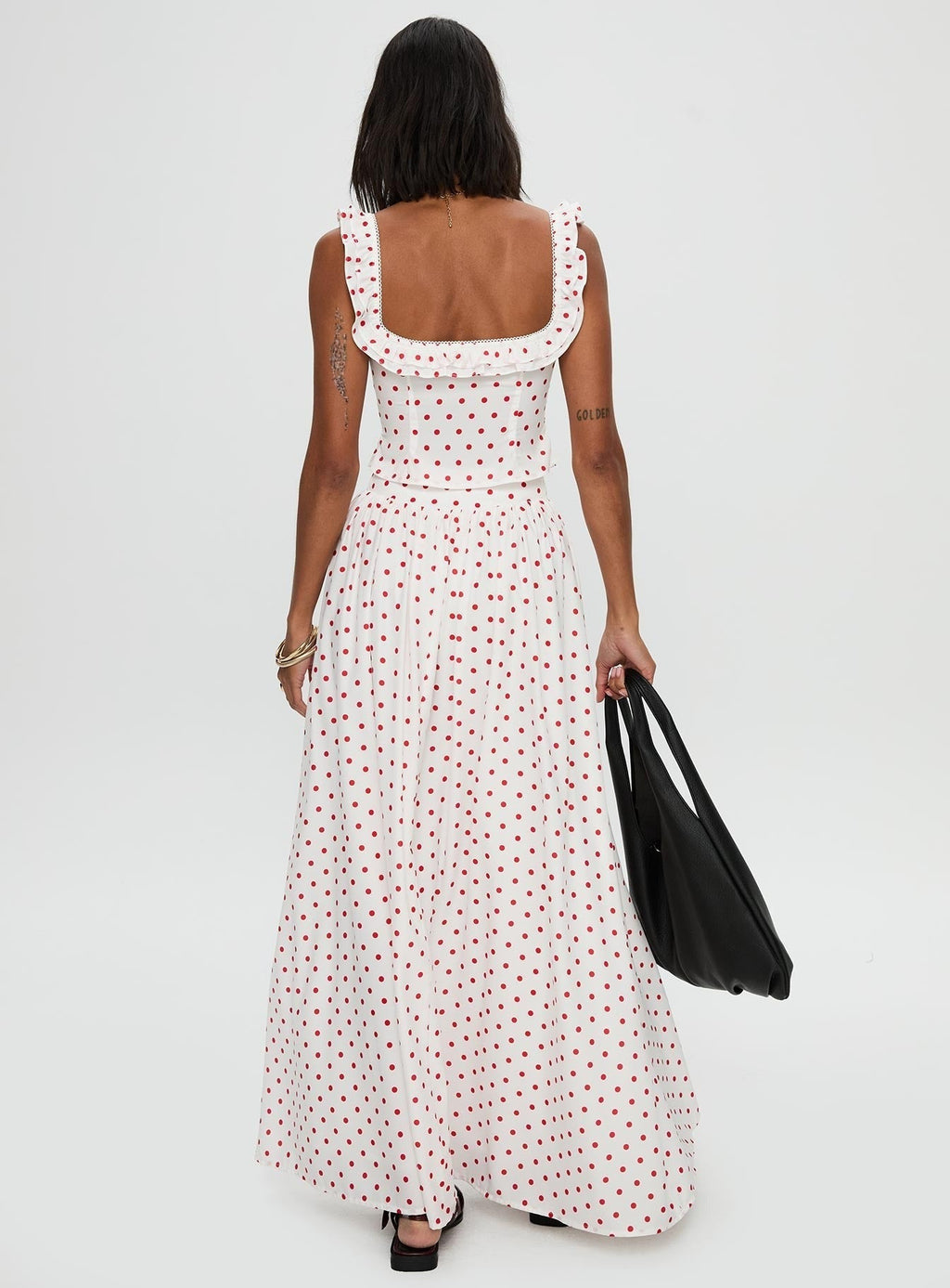 Valerio Maxi Skirt White / Red