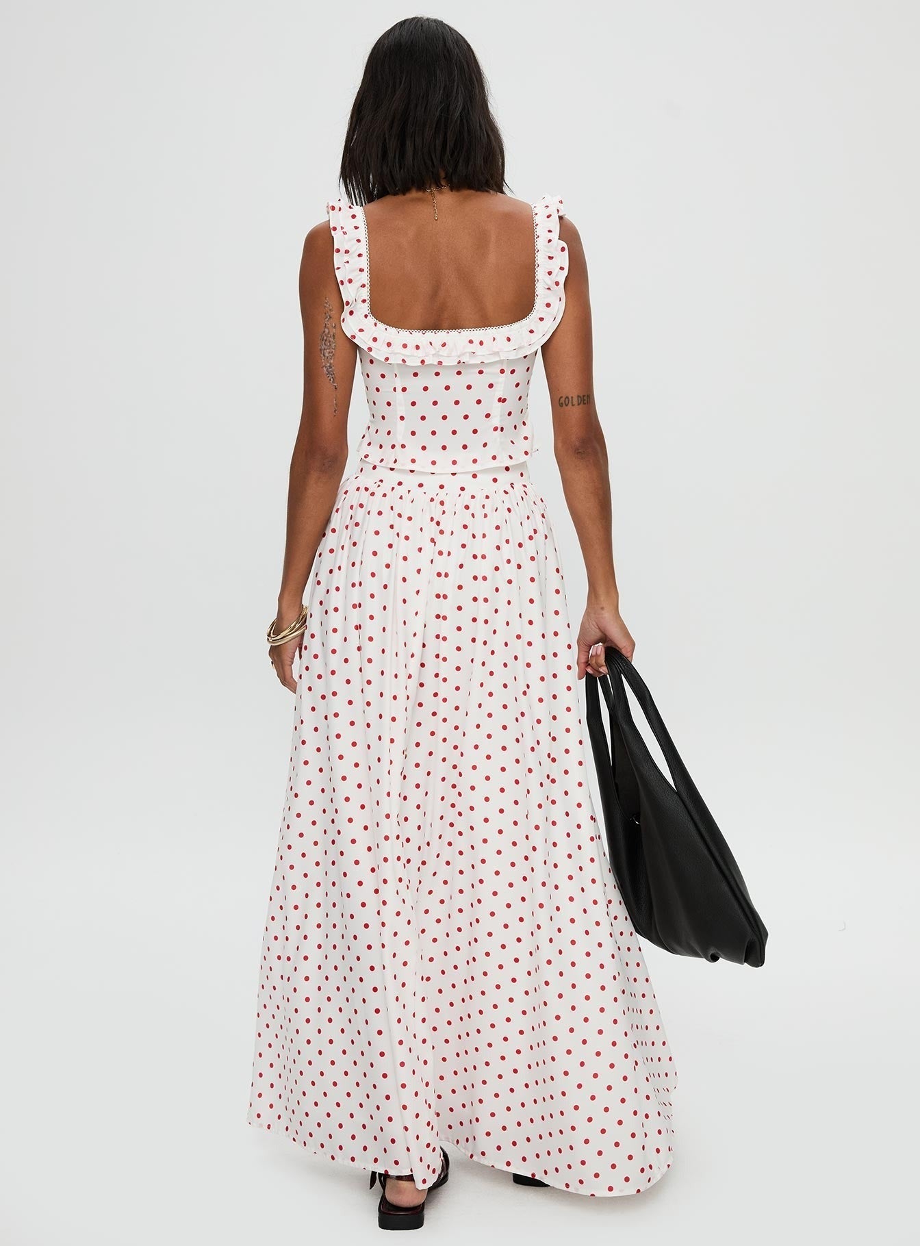 Valerio Maxi Skirt White / Red