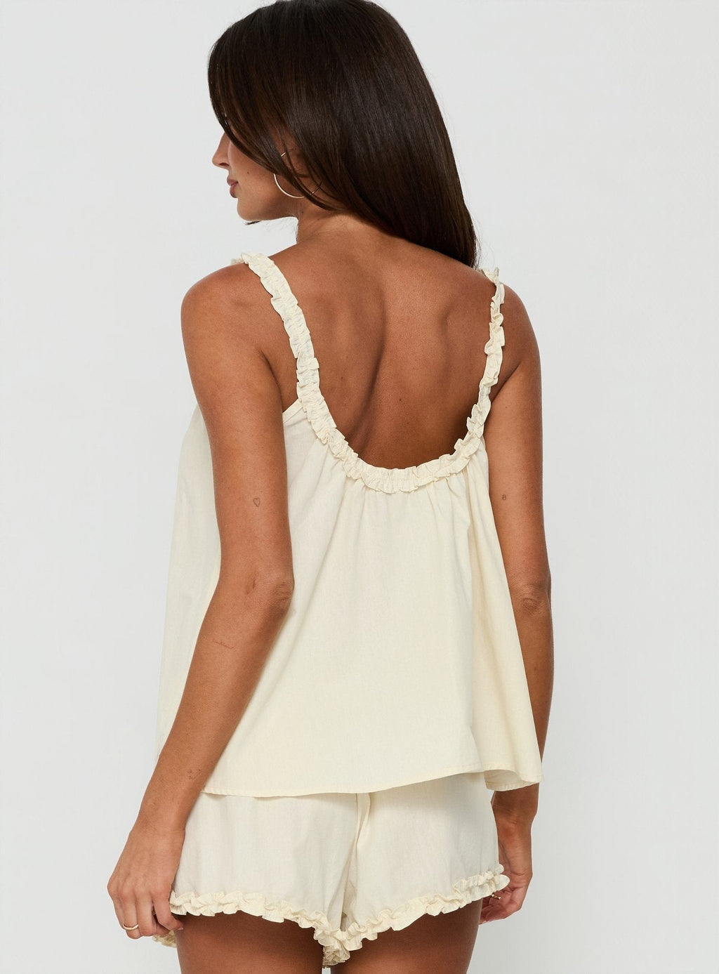 Nattalie Babydoll Frill Sleep Top Cream