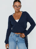 Tonee Wrap Knit Cardigan Navy