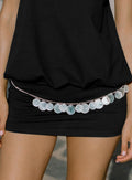 Chasing Sunsets Shell Detail Belt Silver