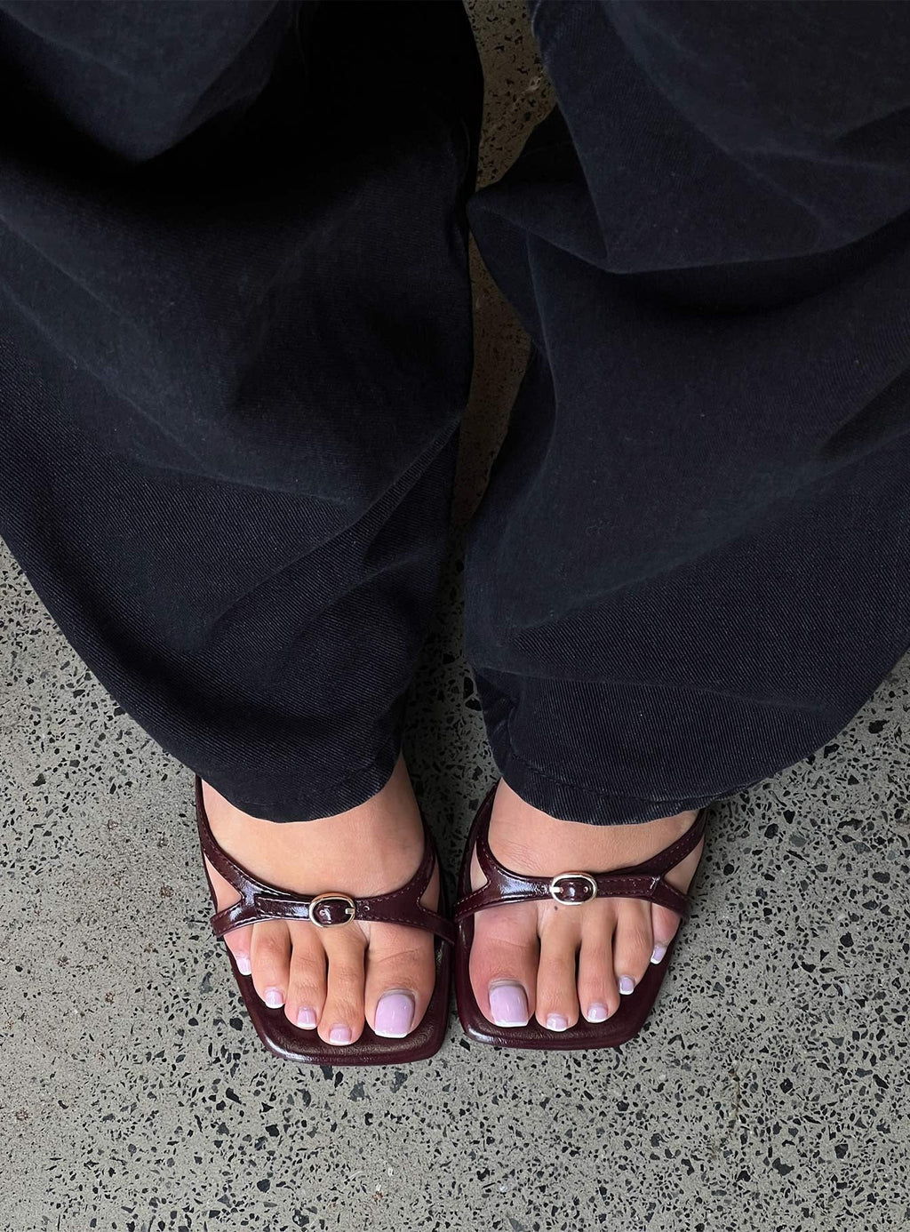 Billini Tesni Buckle Detail Heels Berry Shine