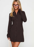 Insync Mini Dress Brown / Pinstripe
