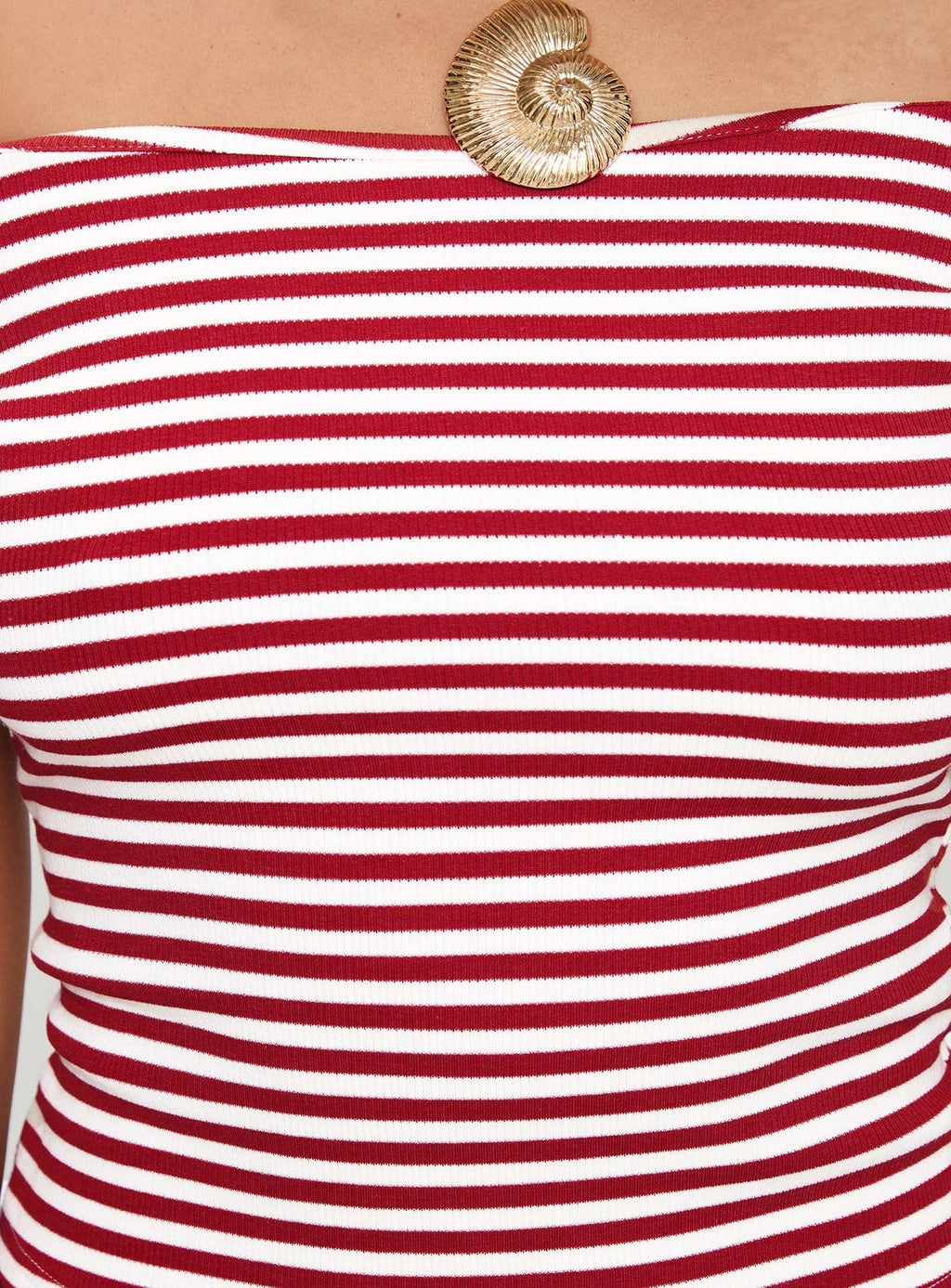 Rizzie Off The Shoulder Top Red Stripe