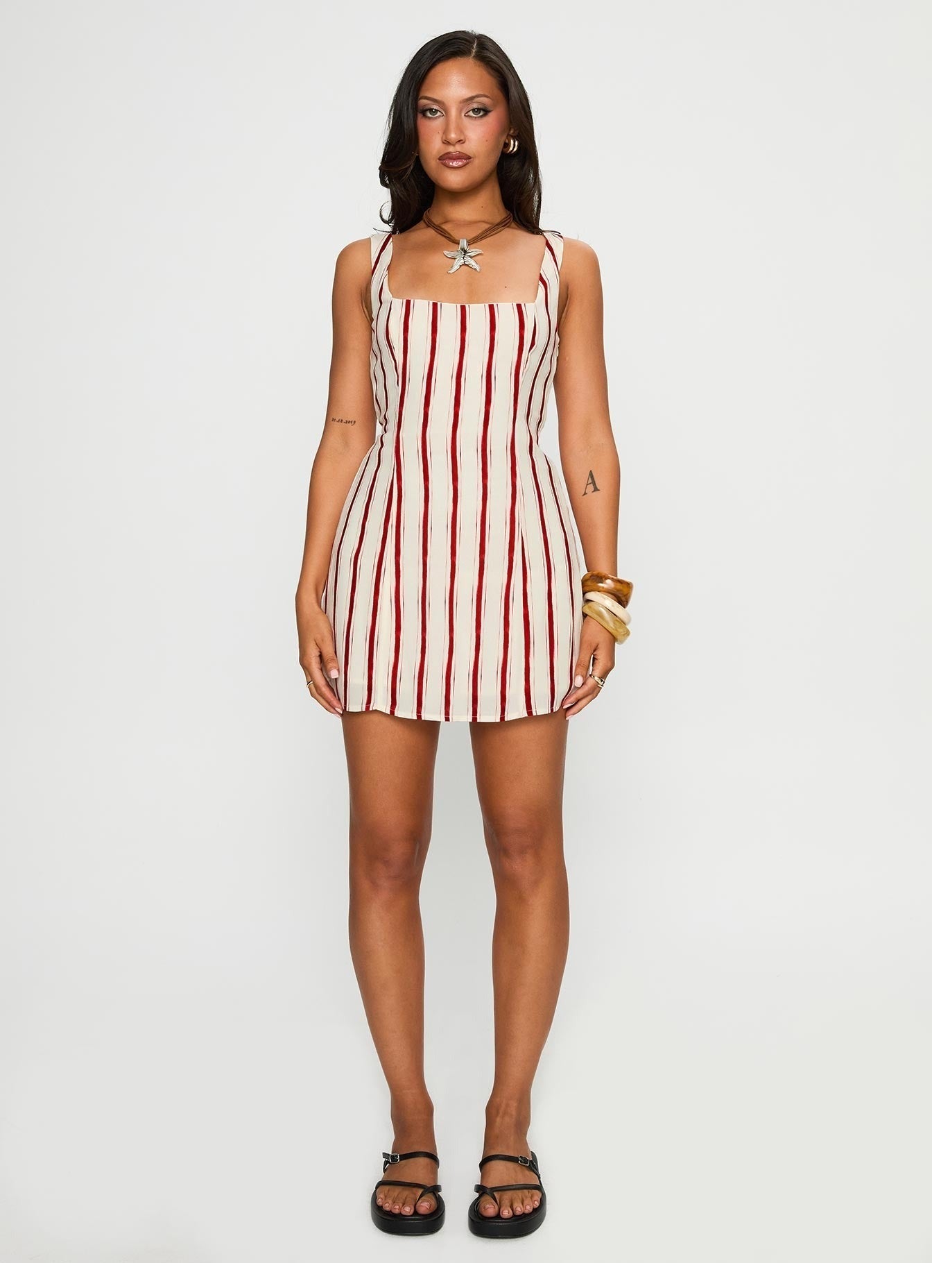 Maris Mini Dress Red Stripe