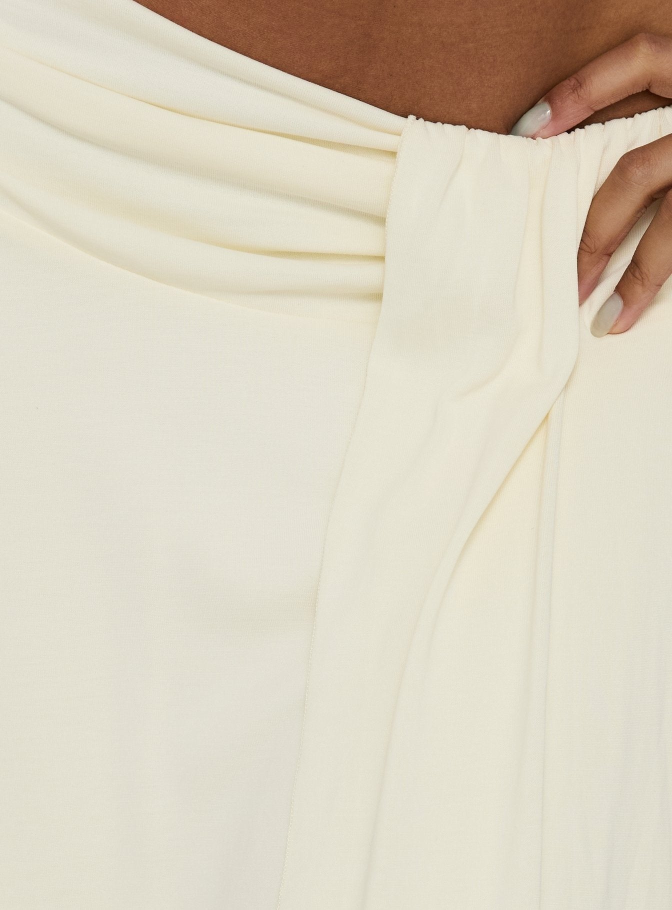 Iselda Draped Midi Skirt Cream