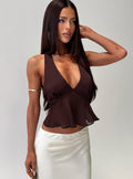 Ladylike Halter Panel Top Brown