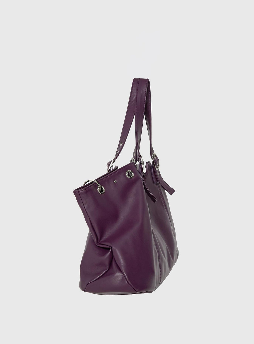 Amaria Buckle Detail Shoulder Bag Plum