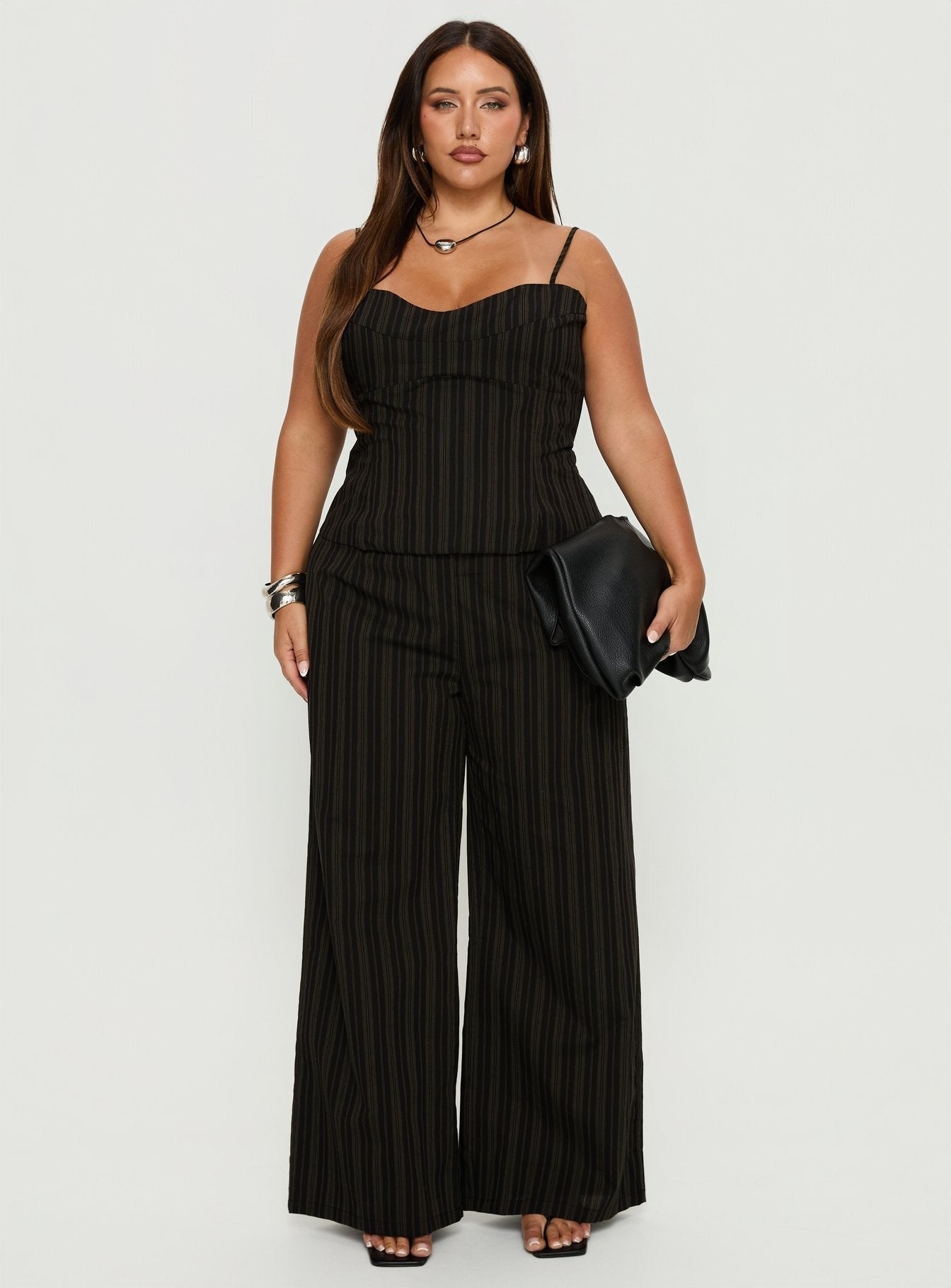 Kierstyn Corset Set Black Stripe Curve