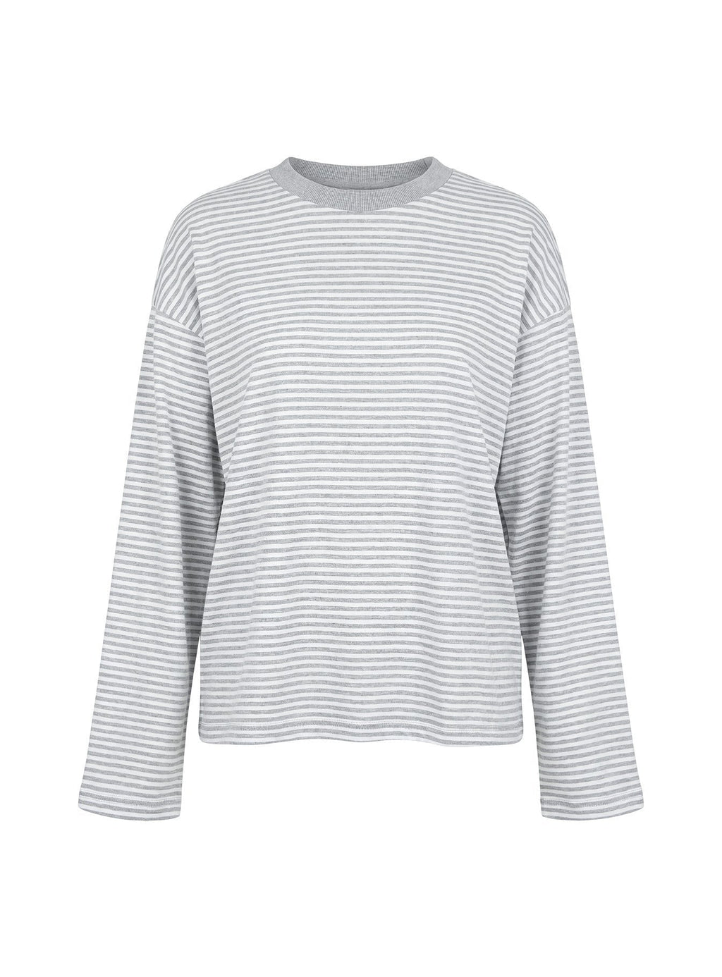 Settle Down Long Sleeve Top Grey / White Stripe