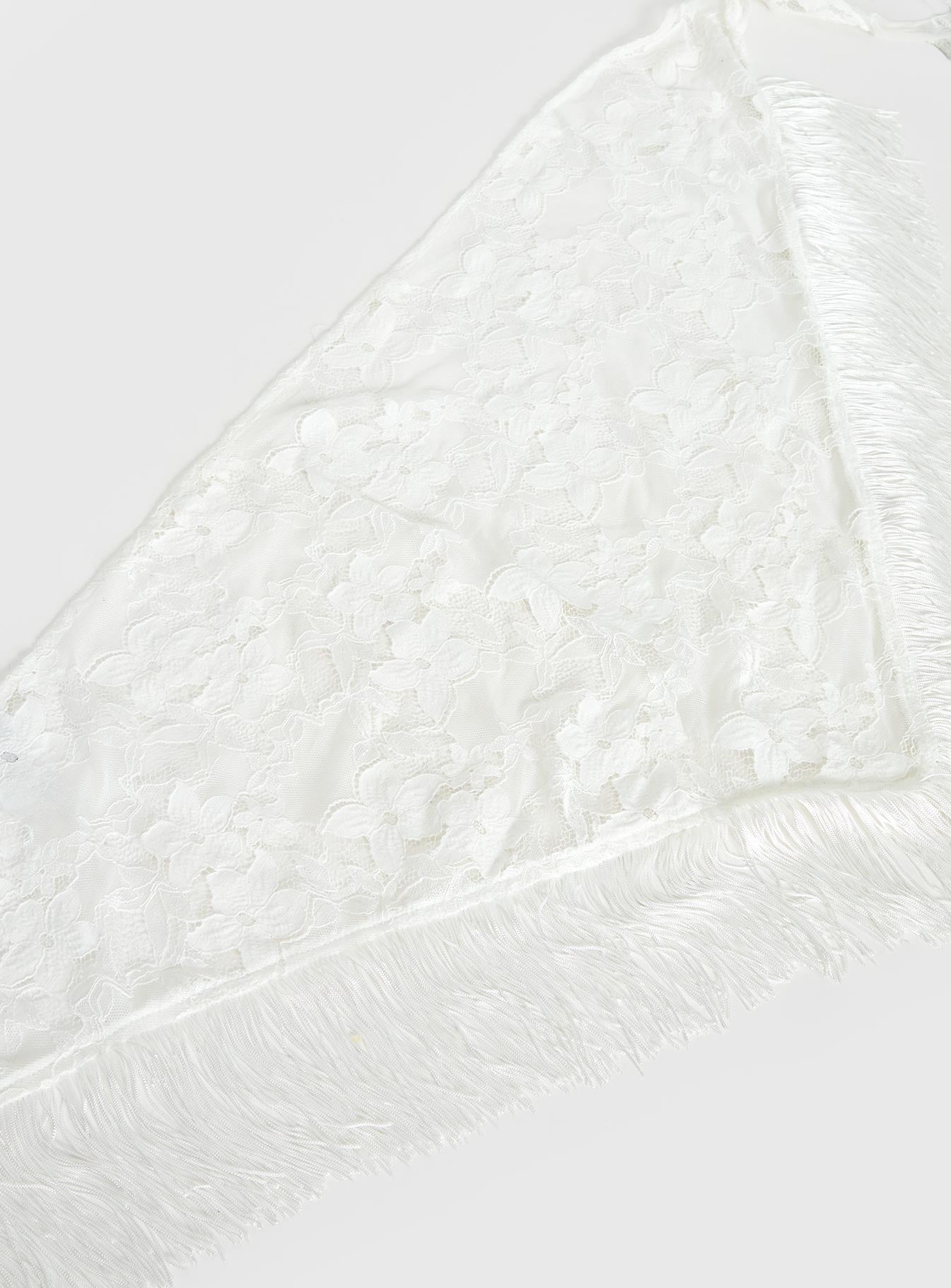 Elizebeth Tie Waist Tassel Belt White