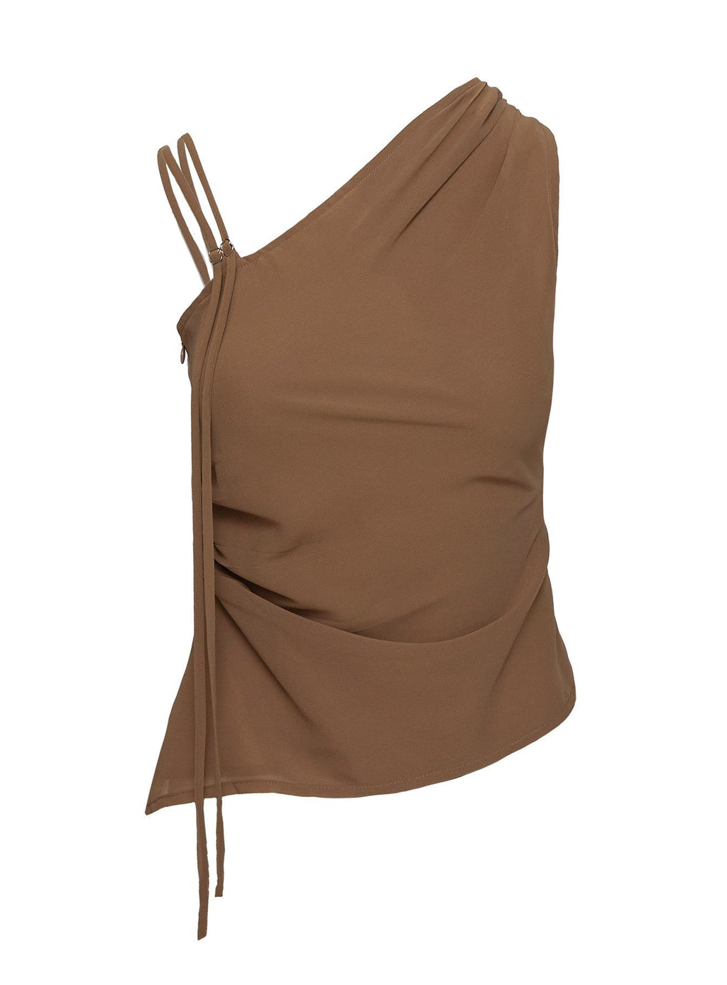 Smash Hit One Shoulder Top Brown