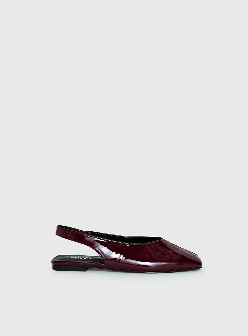 Therapy Graze Patent Square Toe Flats Red