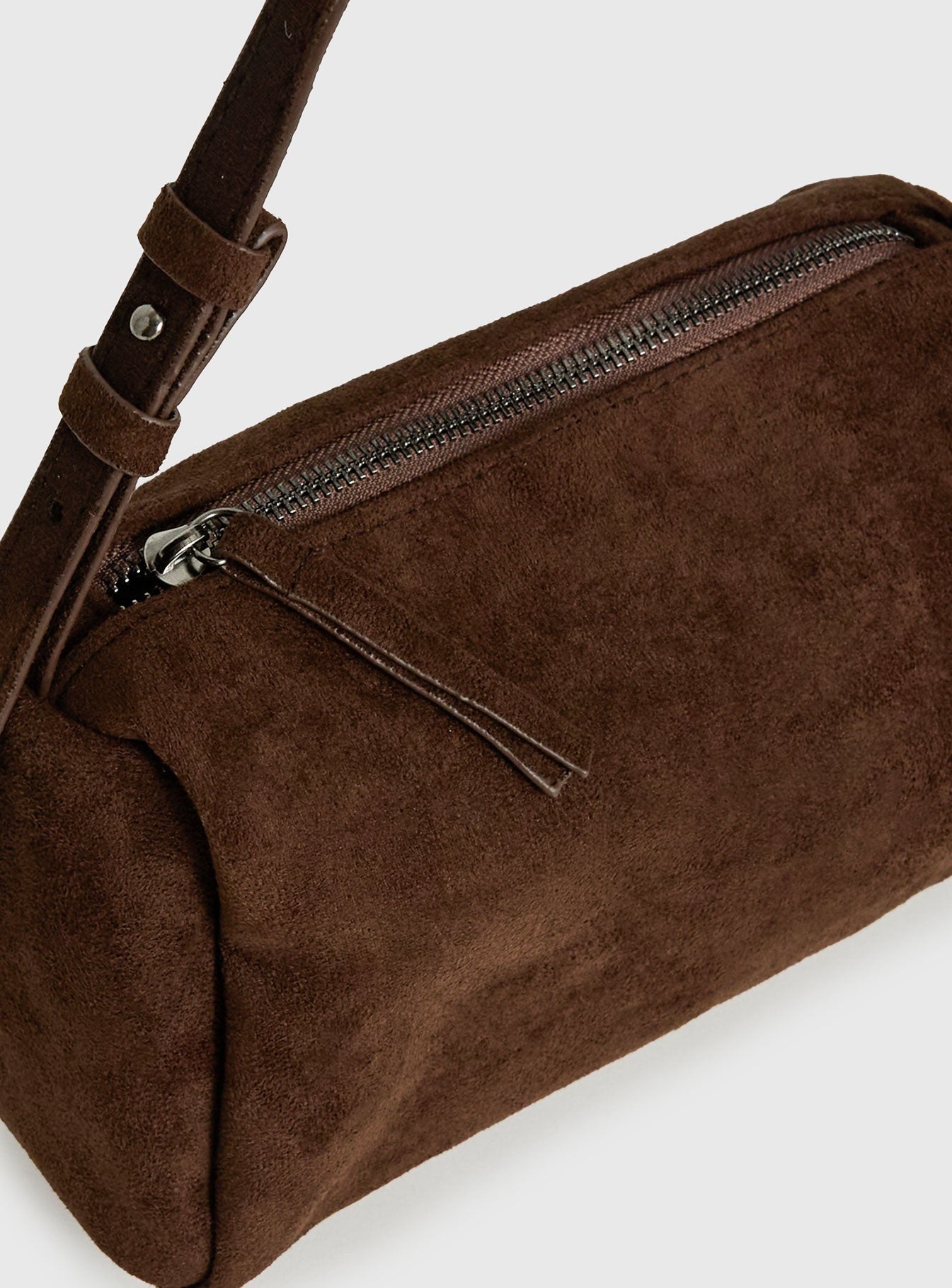 Beaming Brighter Faux Suede Shoulder Bag Chocolate