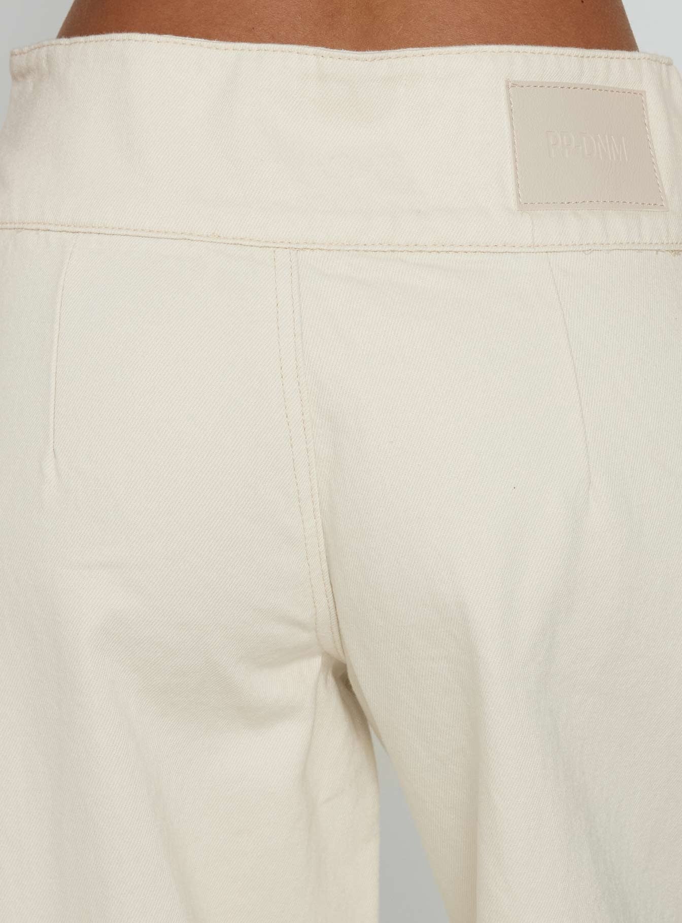 Nikoletta Foldover Jeans Cream / Polka