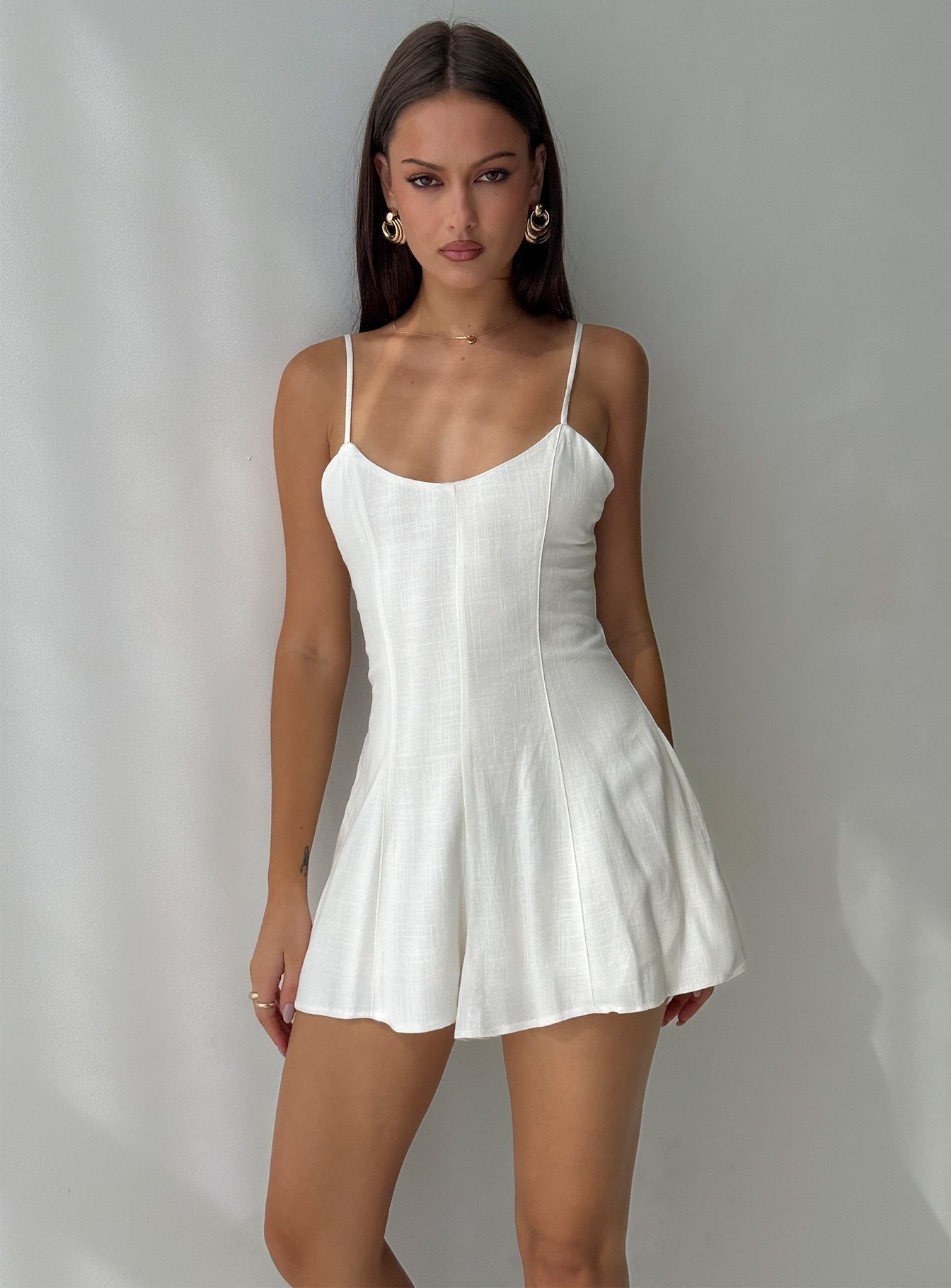 Dorothee Flowy Romper Cream