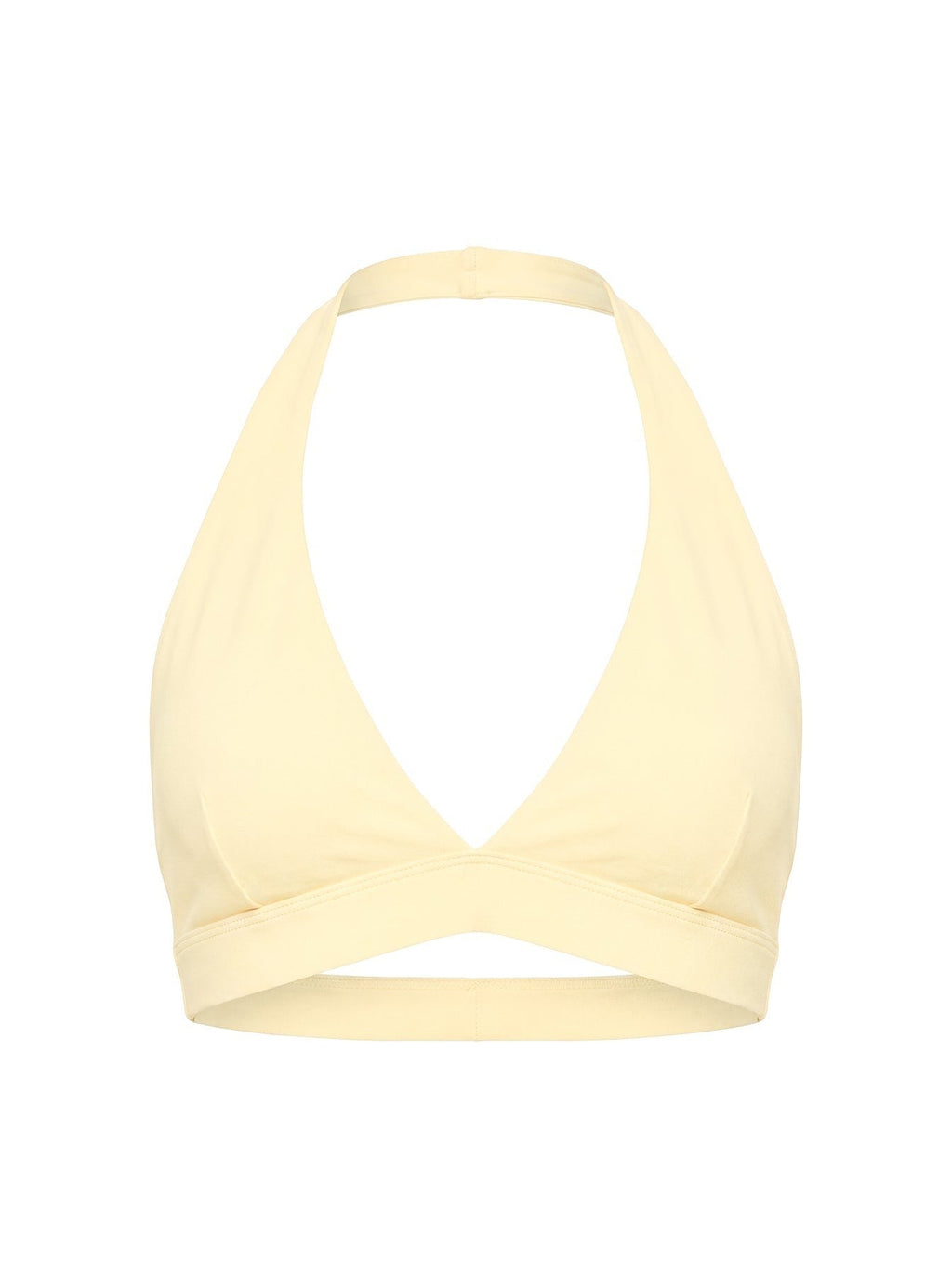 In Motion Active Plunge Halter Crop Top Yellow