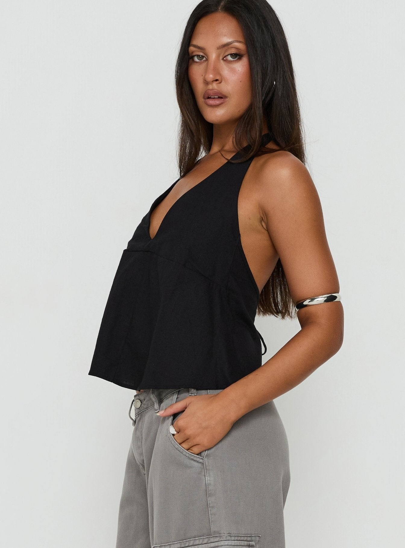 Faira Halter Top Black