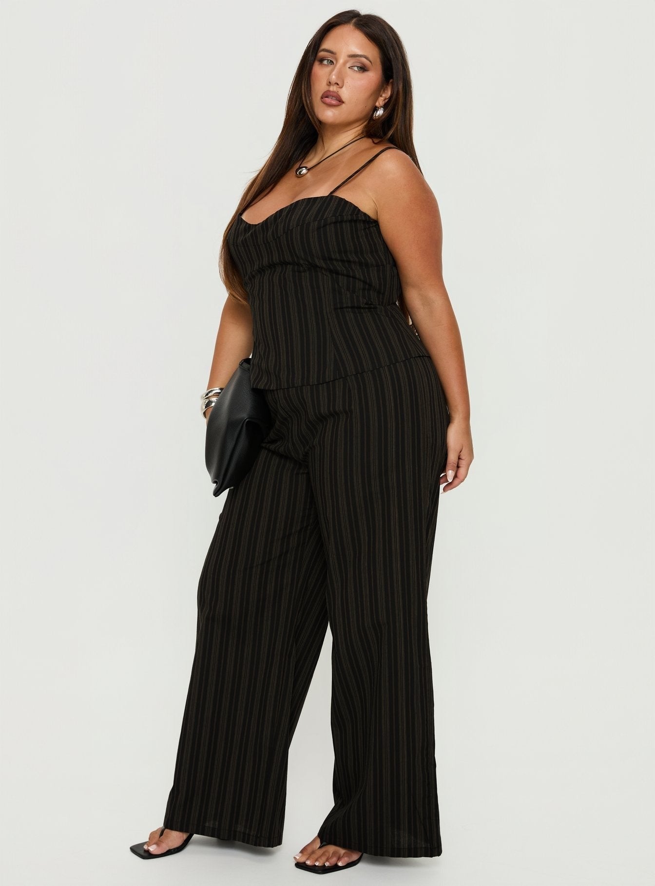 Kierstyn Corset Set Black Stripe Curve