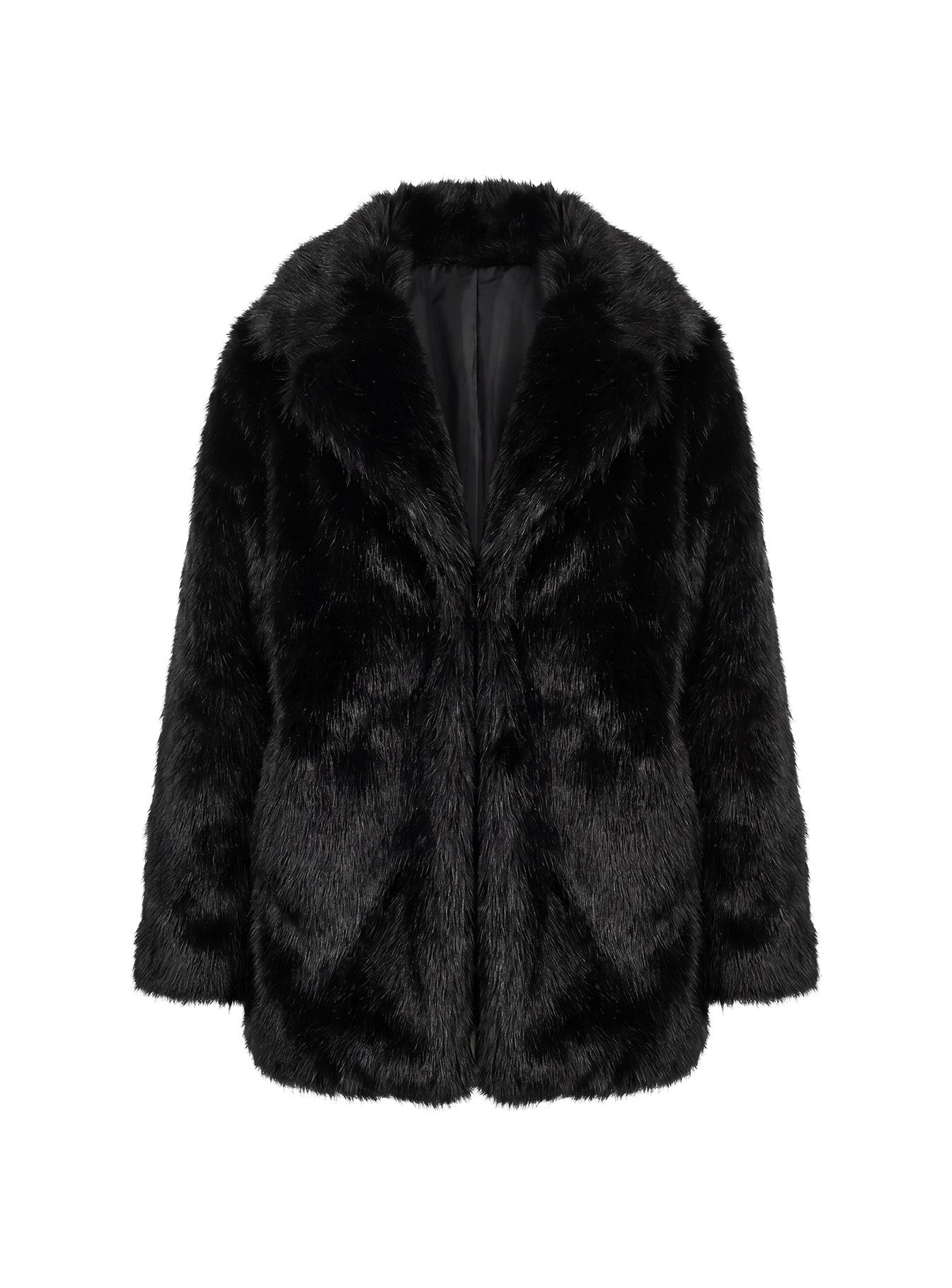 Super Trouper Faux Fur Jacket Black