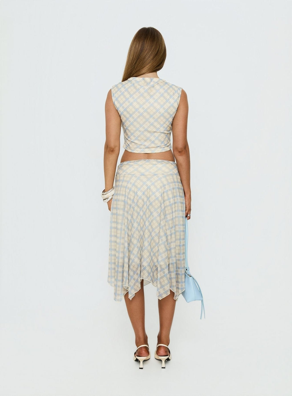 In My Lane Ruched Waist Midi Skirt Multi