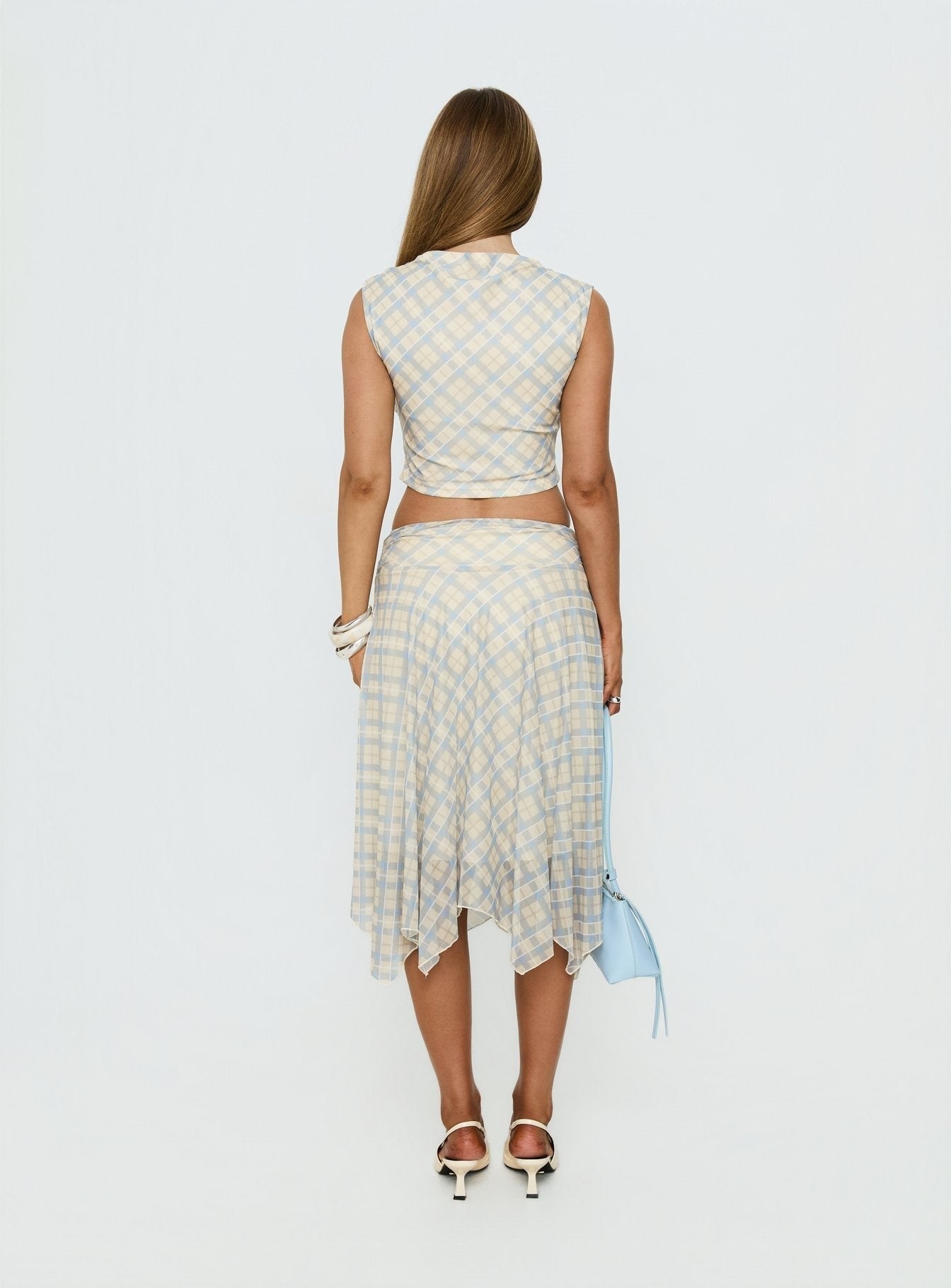 In My Lane Ruched Waist Midi Skirt Multi