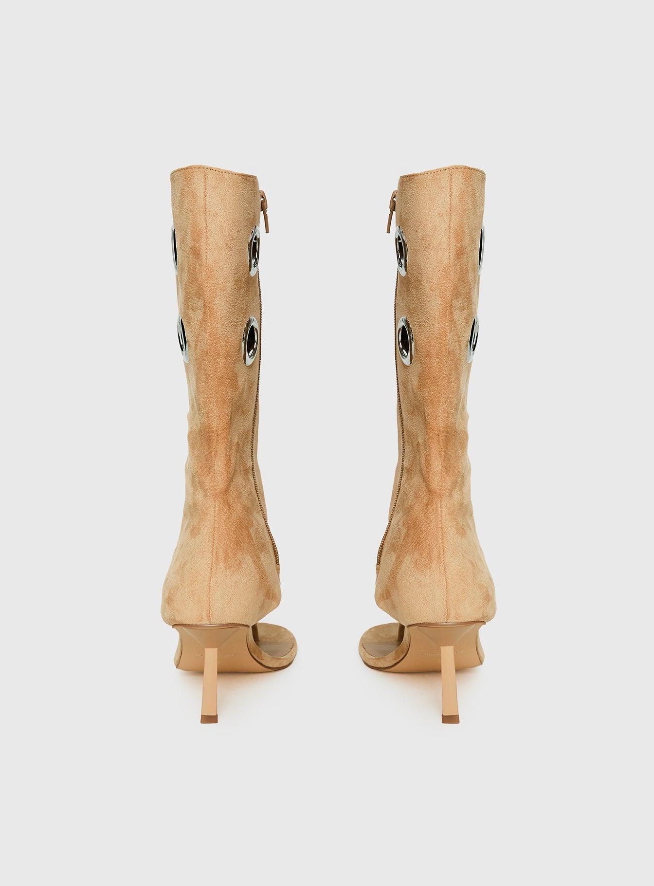 Situationship Eyelet Open Toe Heels Tan
