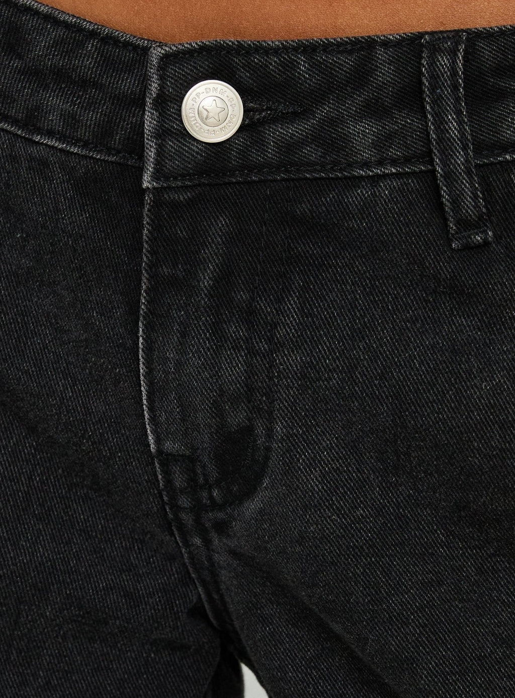 Picco Ultra Low Rise Wide Leg Jeans Washed Black