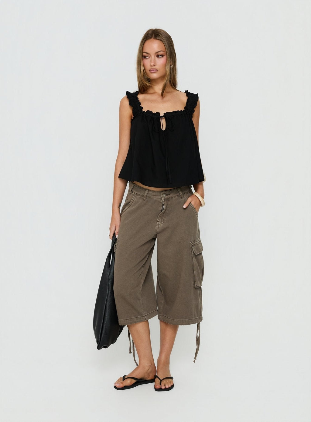 Swing Babydoll Top Black
