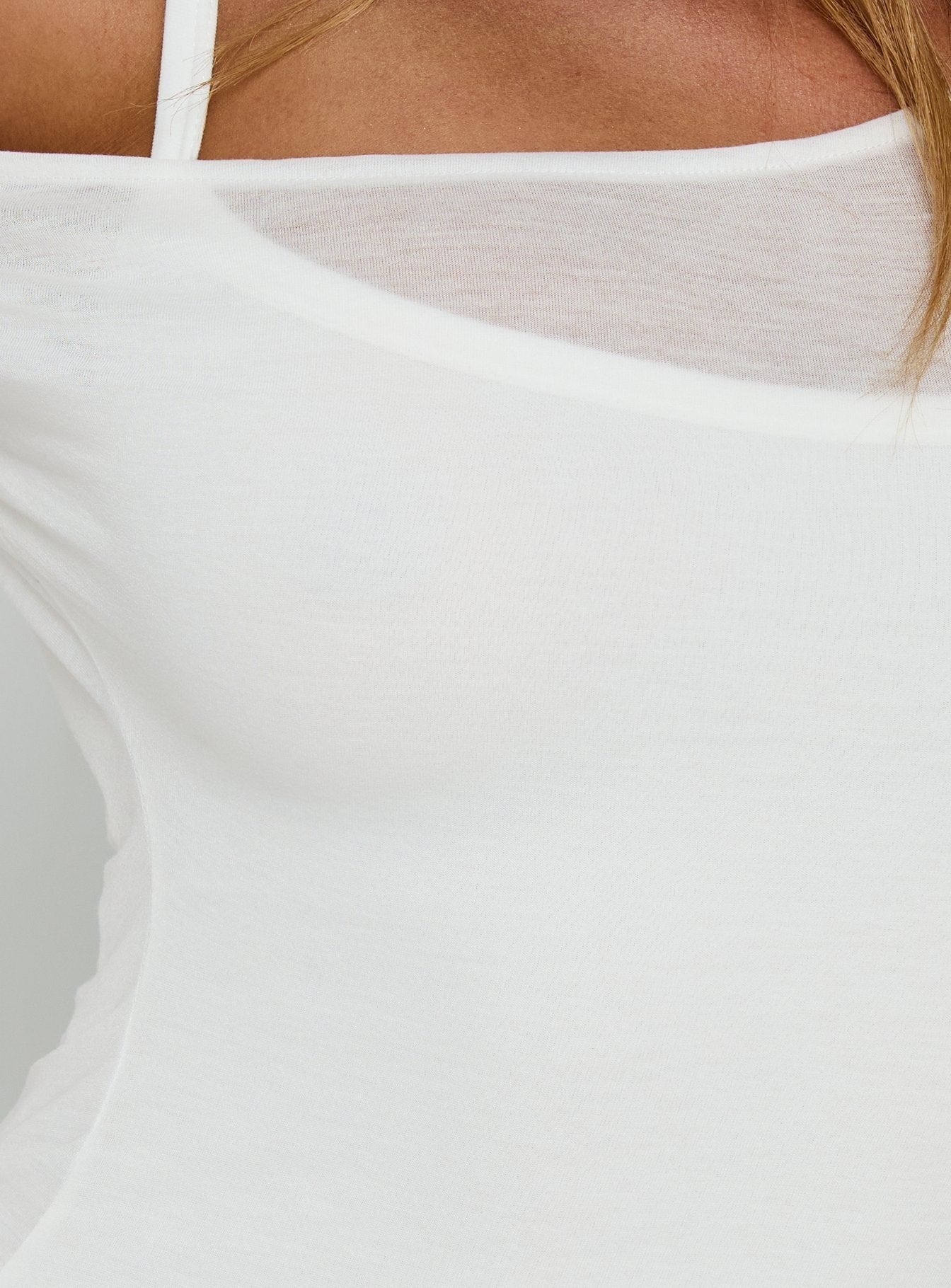 Klaretta Off Shoulder Draped Layered Top White