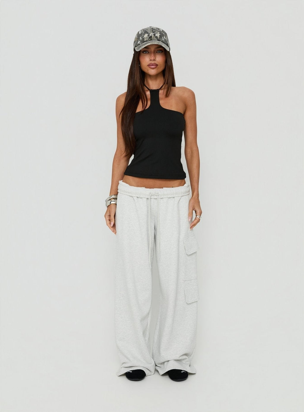 Charlottie Halter Keyhole Neckline Top Black