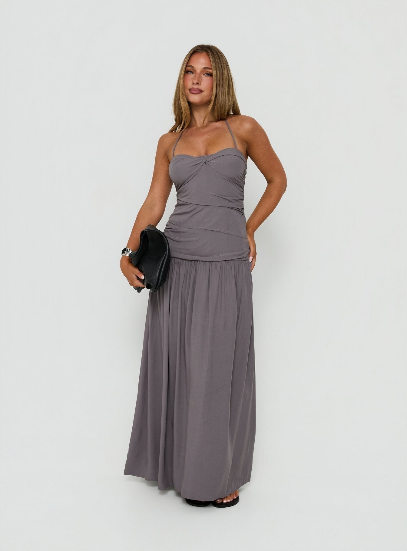 Marguerite Halter Maxi Dress Storm